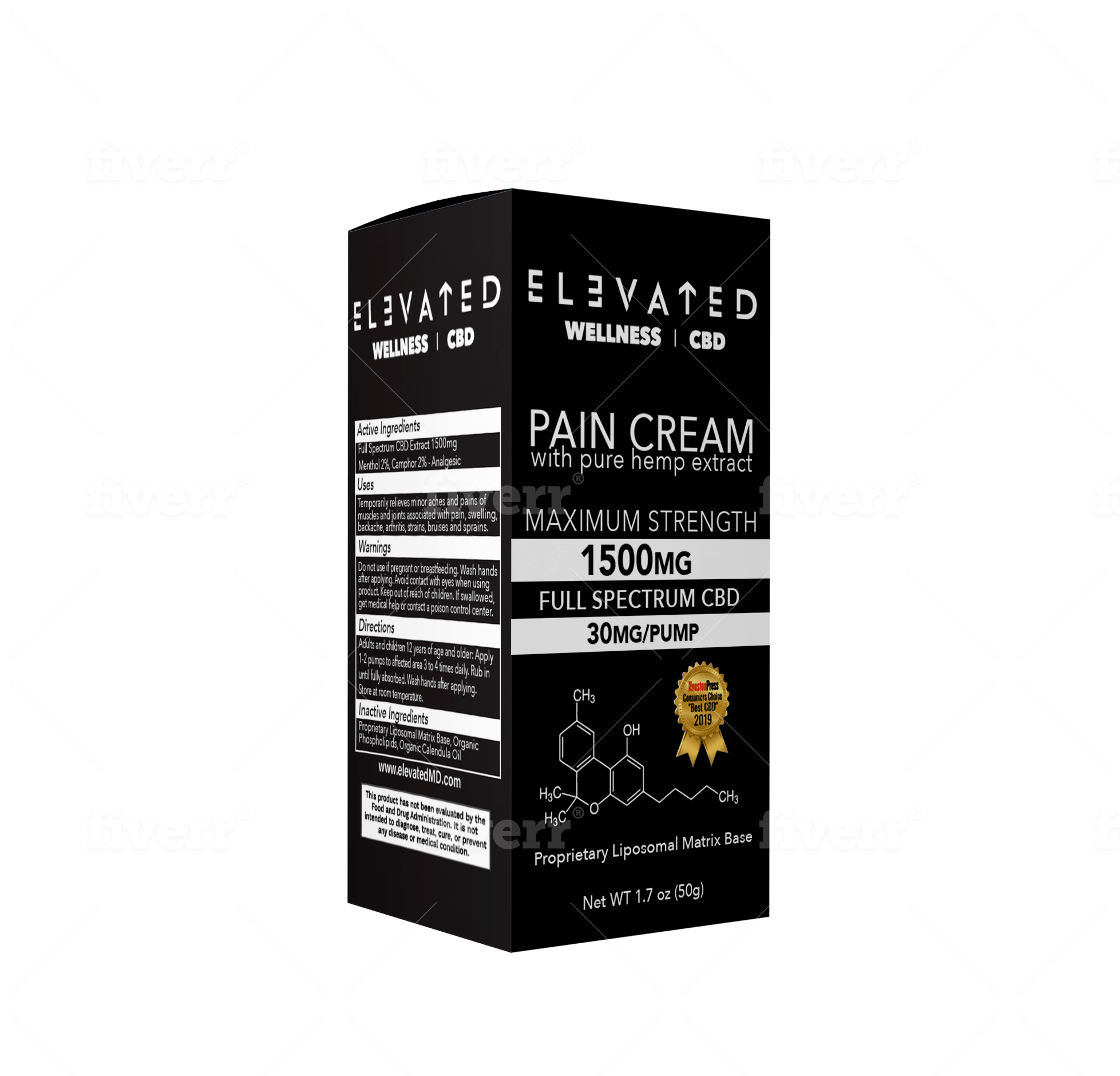 1500 full spec pain cream box 1500mg Full Spectrum CBD Cream for Pain
